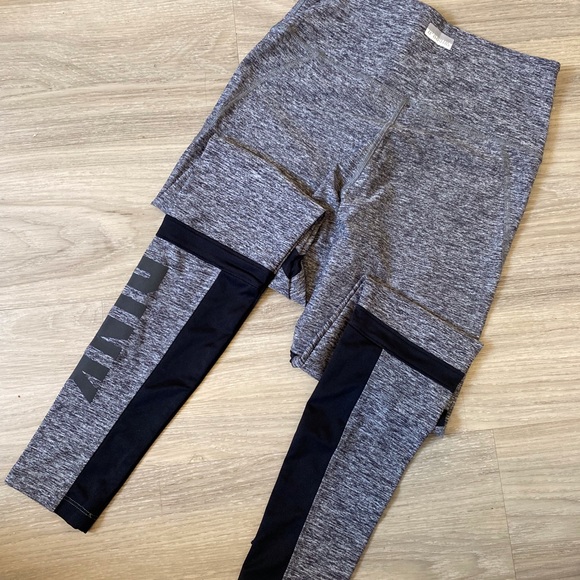 Gray Pink Yoga Leggings/Tights - Picture 1 of 11
